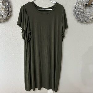 Express Tee shirt dress Sz XL Work/Leisure. Comfortable. Dk Olive Green